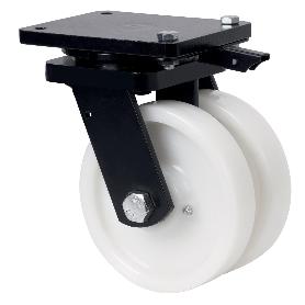 RUEDA GIRATORA PLACA MEC.DIR.10HLGMD200-FTB NYLON BLANCO EXTRAFUERT(DOBLE)BOL