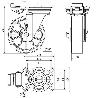 RUEDA GIRATORA PLACA MEC.DIR.4MM 10ZVRMD160-AUB ALUMINIO-POLIUR.NARANJA BOLAS