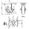RUEDA GIRATORA PLACA FR.4MM 10ZVRFD150-HUAB HIERRO-POLIUR.NARAN.BOLAS BALONA
