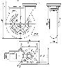 RUEDA GIRATORA PLACA FR.4MM 10ZVRFD200-HUAB HIERRO-POLIUR.NARAN.BOLAS BALONA