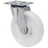 RUEDA GIRATORA PLACA 4MM 10ZVR200-FTB NYLON BLANCO EXTRAFUERTE EJE BOLAS
