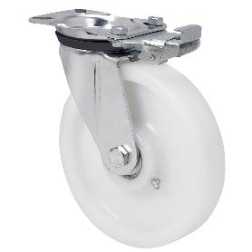 RUEDA GIRATORA PLACA MEC.DIR.4MM 10ZVRMD200-FTB NYLON BLANCO EXTRAFUERTE BOL.