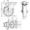 RUEDA GIRATORA PLACA MEC.DIR.4MM 10ZVRMD150-CI HIERRO FUNDIDO EJE LISO