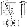 RUEDA GIRATORA PLACA MEC.DIR.4MM 10ZVRMD150-CIB HIERRO FUNDIDO EJE BOLAS