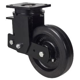 RUEDA GIRATORA PLACA 10HLSB200-HGB SUSPENSION HIERRO-GOMA NEGRA NATURAL BOLAS