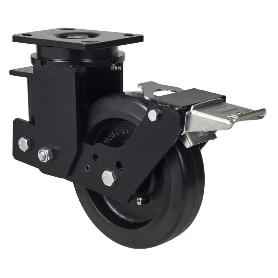 RUEDA GIRATORA PLACA FR.10HLSBFN150-HGB SUSPENSION GOMA NEGRA NATURAL BOLAS