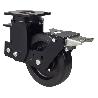 RUEDA GIRATORA PLACA FR.10HLSBFN200-HGB SUSPENSION GOMA NEGRA NATURAL BOLAS