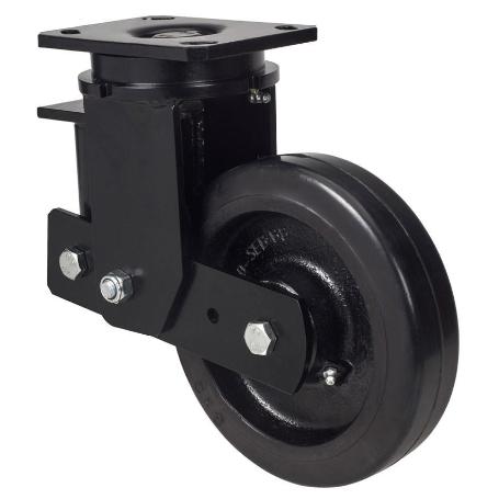 RUEDA GIRATORA PLACA(ANCHA)10HLSBA250-HGB SUSPENSION GOMA NEGRA NATURAL BOLAS