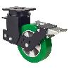 RUEDA GIRATORA PLACA FRENO 10HLSBFN160-AUGB SUSPENSION POLIUR.VERDE EJE BOLAS