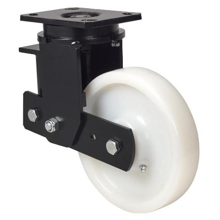 RUEDA GIRATORA PLACA 10HLSB150-FTB SUSPENSION NYLON BLANCO EXTRAFUERTE BOLAS