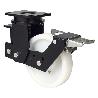RUEDA GIRATORA PLACA FR.10HLSBFN150-FTB SUSPENSION NYLON BLANCO EXTRAF.BOLAS