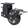 RUEDA GIRATORA PLACA FR.10HLSBFN160-DEB SUSPENSION GOMA NEGRA ELASTICA BOLAS