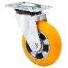 RUEDA GIRATORA PLACA 4MM 10ZVR160-AUAB ALUMINIO-POLIUR.NARANJA BOLAS BALONA