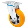 RUEDA GIRATORA PLACA 10ZV200-AUAB ALUMINIO-POLIUR.NARANJA EJE BOLAS BALONA