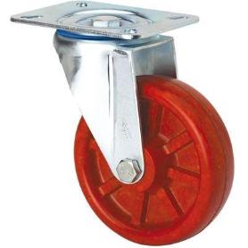 RUEDA GIRATORA PLACA INOX.10ZVI200-TD RESINA MARRON EJE LISO