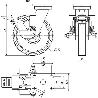 RUEDA GIRATORA PLACA FR.10HLSEFN250-HUB SUSPENSION HIERRO-POLIUR.NARANJ.BOLAS