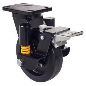RUEDA GIRATORA PLACA FR.10HLSEFN150-HGB SUSPENSION GOMA NEGRA NATURAL BOLAS