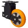 RUEDA GIRATORA PLACA 10HLSB200-AUAB SUSPENSION POLIUR.NARANJA BOLAS BALONA