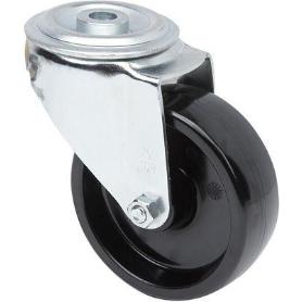 RUEDA GIRATORA AGUJERO M12 20ZVL80-TT RESINA NEGRA EJE LISO