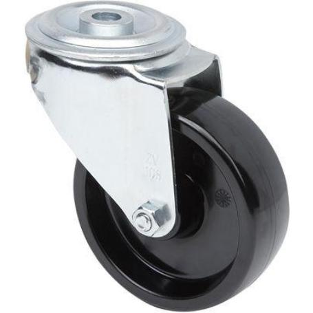 RUEDA GIRATORA AGUJERO M12 20ZVL80-TT RESINA NEGRA EJE LISO