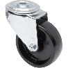 RUEDA GIRATORA AGUJERO M12 20ZVL80-TT RESINA NEGRA EJE LISO