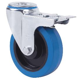 RUEDA GIRATORA AGUJERO M12 FRENO 20ZVLFD80-PGMR POLIAMIX-GOMA AZUL RODILLOS