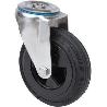 RUEDA GIRATORA AGUJERO M12 INOX.20ZVLI100-PSN POLIAMIX-GOMA NEGRA EJE LISO