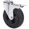 RUEDA GIRATORA AGUJERO M12 FRENO INOX.20ZVLIFD80-PSN POLIAMIX-GOMA NEGRA LISO