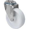 RUEDA GIRATORA AGUJERO M12 INOX.20ZVLI100-UT POLIAMIX BLANCO EJE LISO