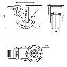 RUEDA GIRATORA AGUJERO M12 FRENO INOX.20ZVLIFD80-UTR POLIAMIX BLANCO RODILLOS