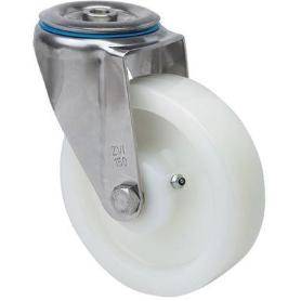 RUEDA GIRATORA AGUJERO M12 INOX.20ZVLI80-FT NYLON BLANCO EXTRAFUERTE EJE LISO