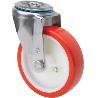 RUEDA GIRATORA AGUJERO M12 INOX.20ZVLI100-PO NYLON BLANCO-POLIUR.ROJO LISO