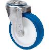 RUEDA GIRATORA AGUJERO M12 INOX.20ZVLI80-POA POLIAMIX BLANCO-POLIUR.AZUL LISO