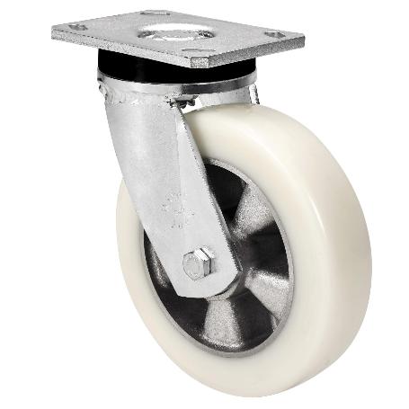 Rueda giratora placa 10slr200-ausb alum.-poliur.blancoveloceje bolas