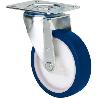 RUEDA GIRATORA PLACA 10ZVL100CP-POASB POLIAMIX BLANCO-POLIUR.AZUL EJE BOLAS
