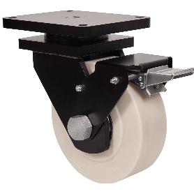 RUEDA GIRATORA PLACA FRENO 10HLRFN200-NFB NYLON FUNDIDO EJE BOLAS