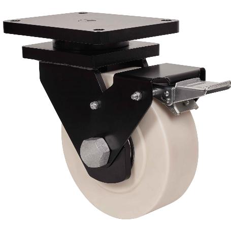 RUEDA GIRATORA PLACA FRENO 10HLRFN250-NFB NYLON FUNDIDO EJE BOLAS