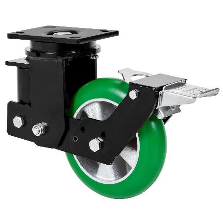 RUEDA GIRATORA PLACA FR.10HLSBFN200-AUAGB SUSPENSION POLIU.VERDE BOLAS BALONA