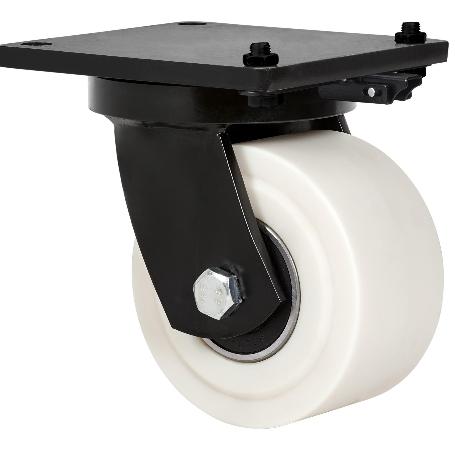 RUEDA GIRATORA PLACA MEC.DIR.(ANCHA) 10HLBMD150A-NFB NYLON FUNDIDO EJE BOLAS