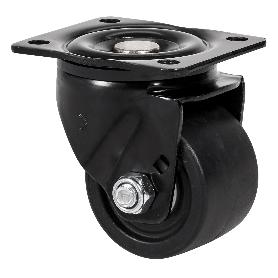 RUEDA GIRATORA PLACA 10LP65-KNB NYLON NEGRO EXTRAFUERTE EJE BOLAS