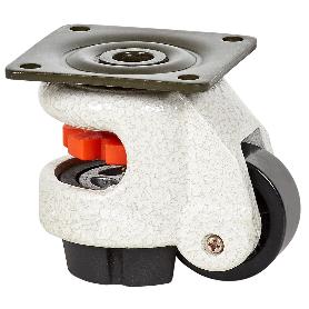 RUEDA GIRATORA DE NIVELACION PLACA 10FM50 NYLON NEGRO EJE LISO