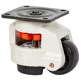 RUEDA GIRATORA DE NIVELACION PLACA 10FM63 NYLON NEGRO EJE LISO