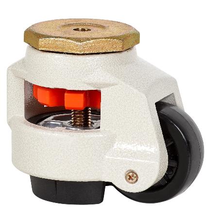 RUEDA GIRATORA DE NIVELACION AGUJERO M16 21FM75 NYLON NEGRO EJE LISO