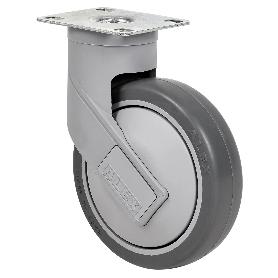 RUEDA GIRATORA PLACA 10HC125CP-PGAISB GOMA GRIS .EJE BOLAS