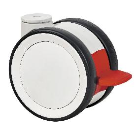 RUEDA GIRATORA AGUJERO M12 FRENO 21HDFN100 POLIURETANO