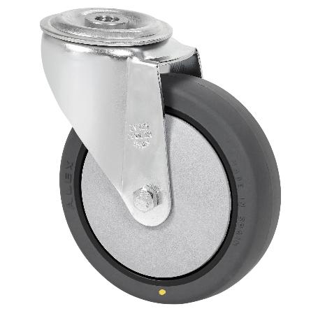 RUEDA GIRATORA AGUJERO M12 20ZVL100CP-PGCSB POLIUR.GRIS CONDUCTIVO EJE BOLAS