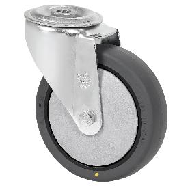 RUEDA GIRATORA AGUJERO M12 20ZVL150CP-PGCSB POLIUR.GRIS CONDUCTIVO EJE BOLAS