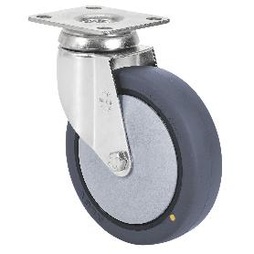 RUEDA GIRATORA PLACA 10BHA100CP-PGCSB POLIUR.GRIS CONDUCTIVO EJE BOLAS