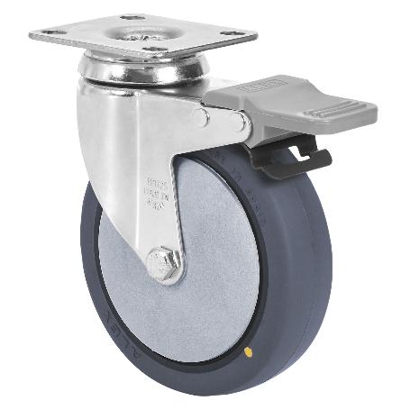RUEDA GIRATORA PLACA FRENO 10BHAFD100CP-PGCSB POLIUR.GRIS CONDUCTIVO BOLAS