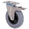 RUEDA GIRATORA PLACA FRENO INOX.10ZVIFD200-PSR POLIAMIX-GOMA GRIS RODILLOS